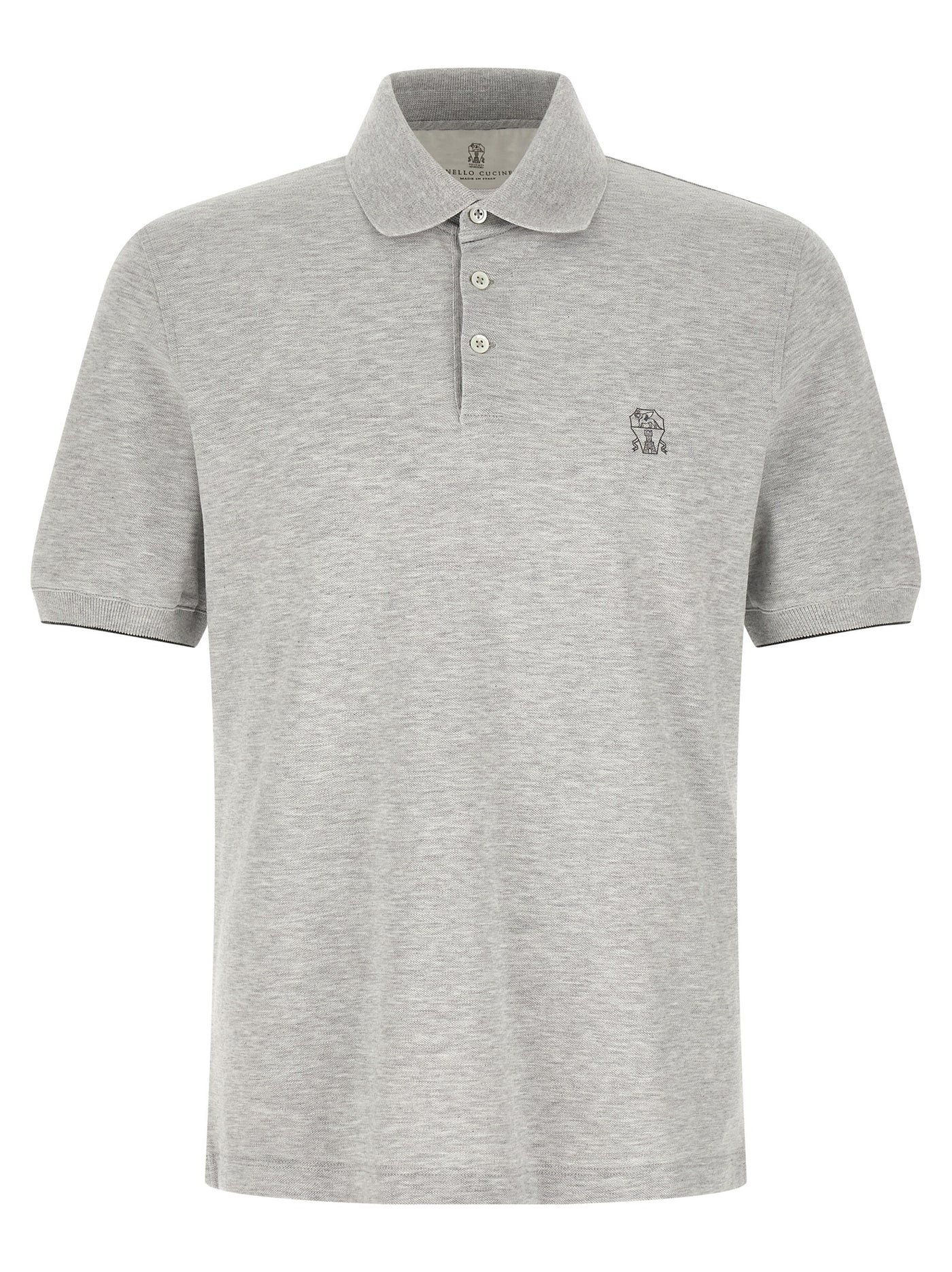 Gray Cotton Polo Shirt