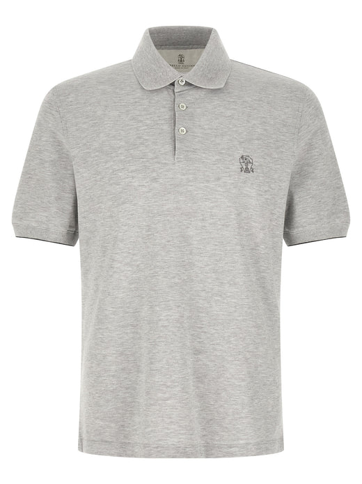 Gray Cotton Polo Shirt