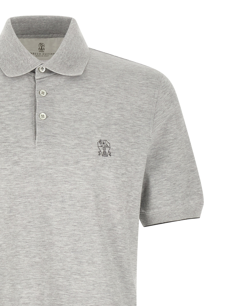 Gray Cotton Polo Shirt