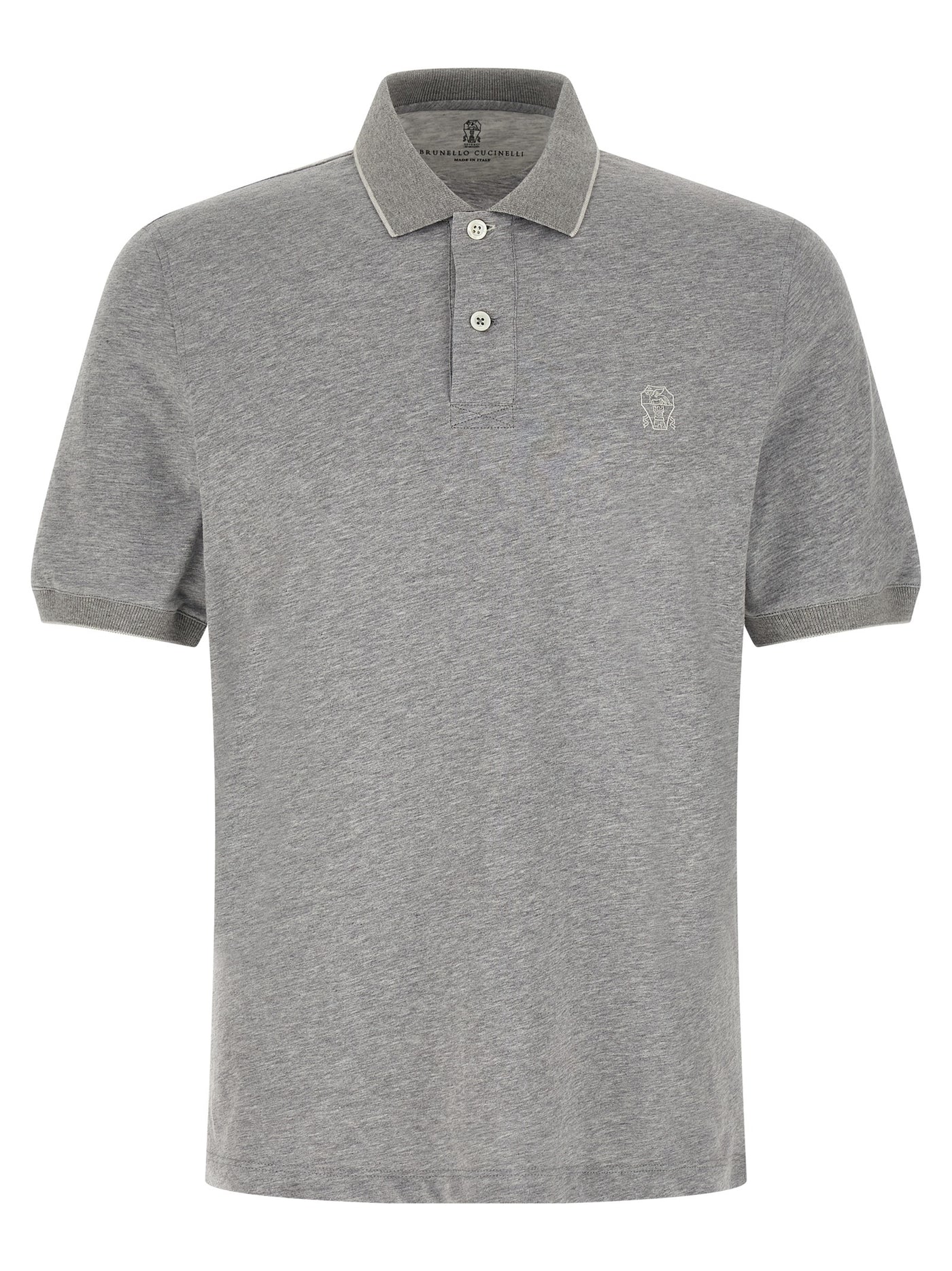 Gray Cotton Polo Shirt