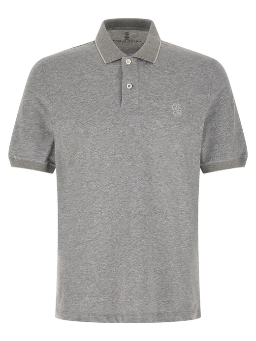 Gray Cotton Polo Shirt