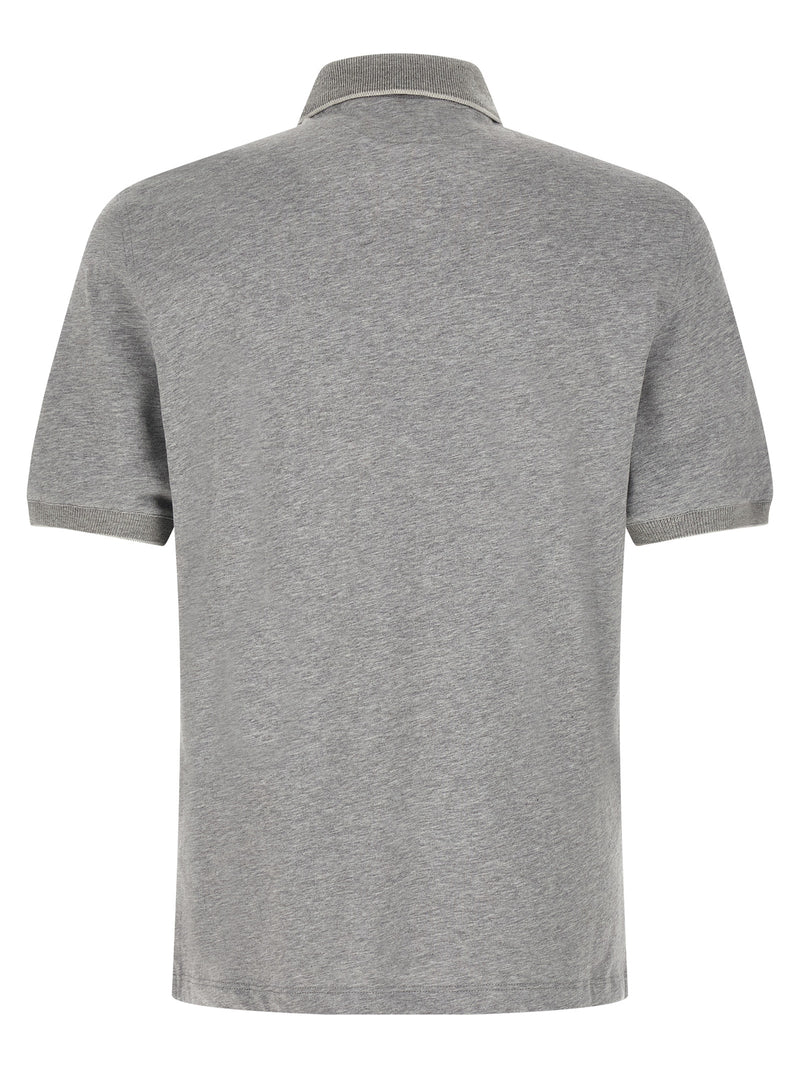 Gray Cotton Polo Shirt