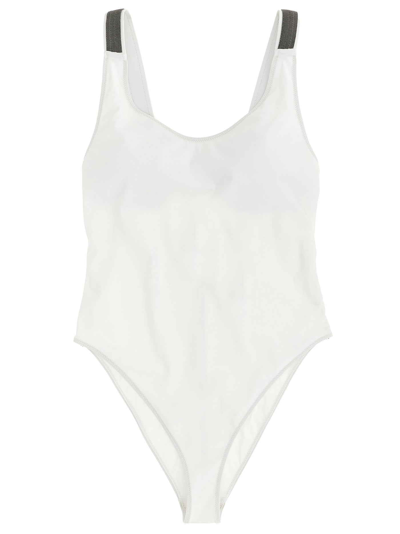 White Polyamide One-Piece Swimsuit