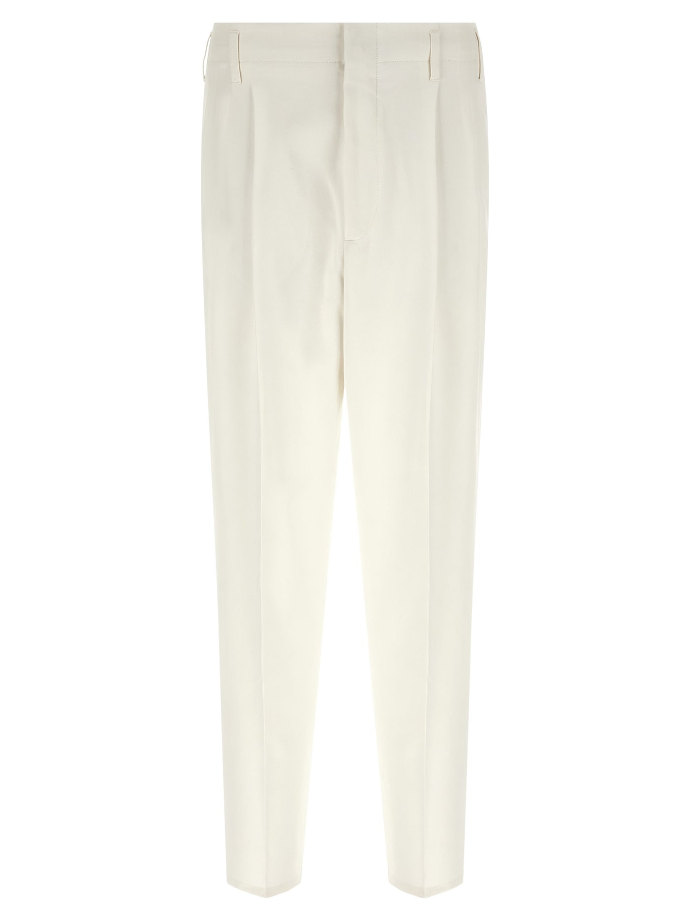 White Cotton Casual Pants