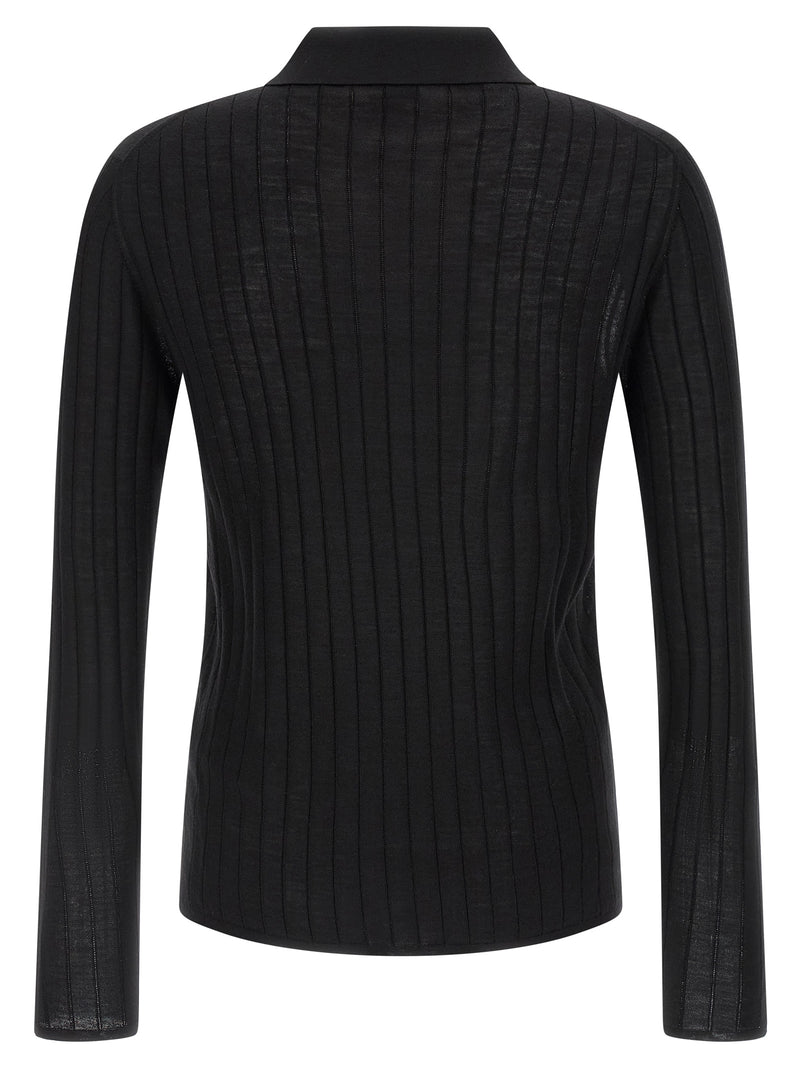 Black Wool Polo Shirt