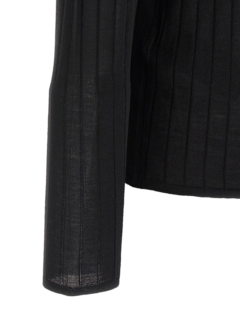 Black Wool Polo Shirt