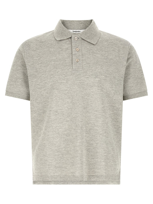 Gray Cotton Polo Shirt