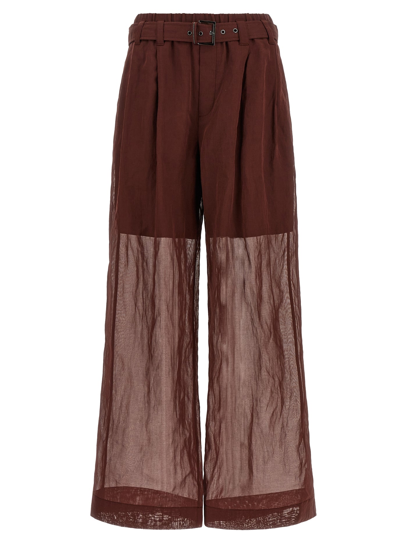 Bordeaux Cotton Flared Pants