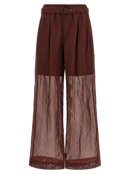 Bordeaux Cotton Flared Pants