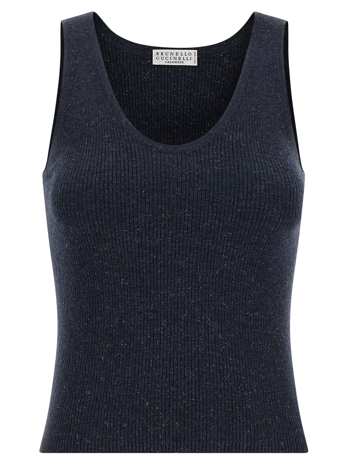 Blue Cashmere Sleeveles T-Shirt