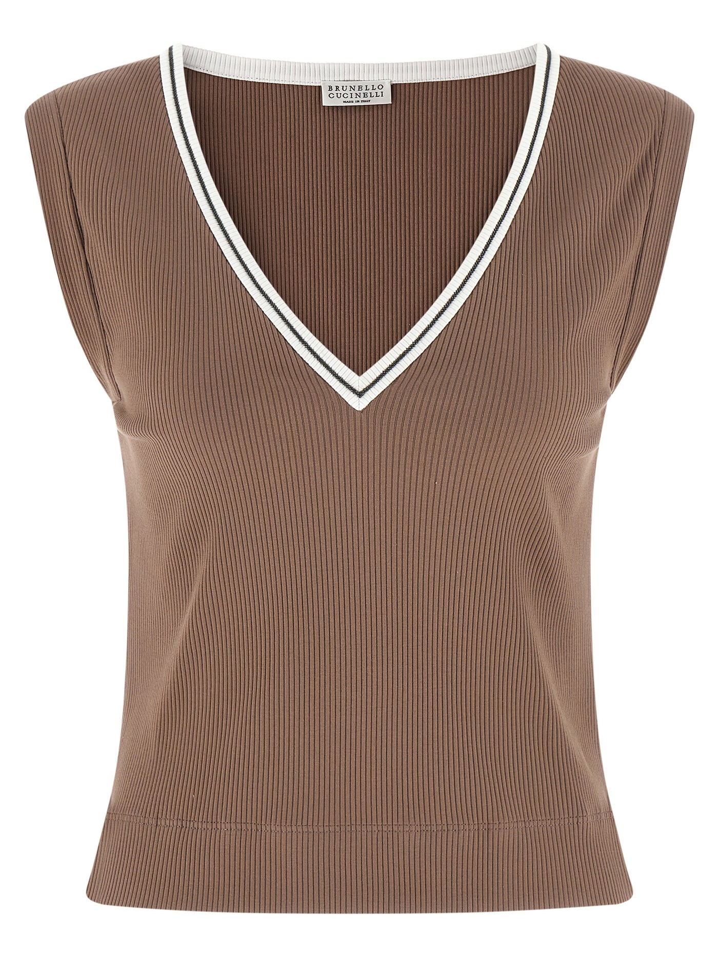 Brown Cotton Tank Tops