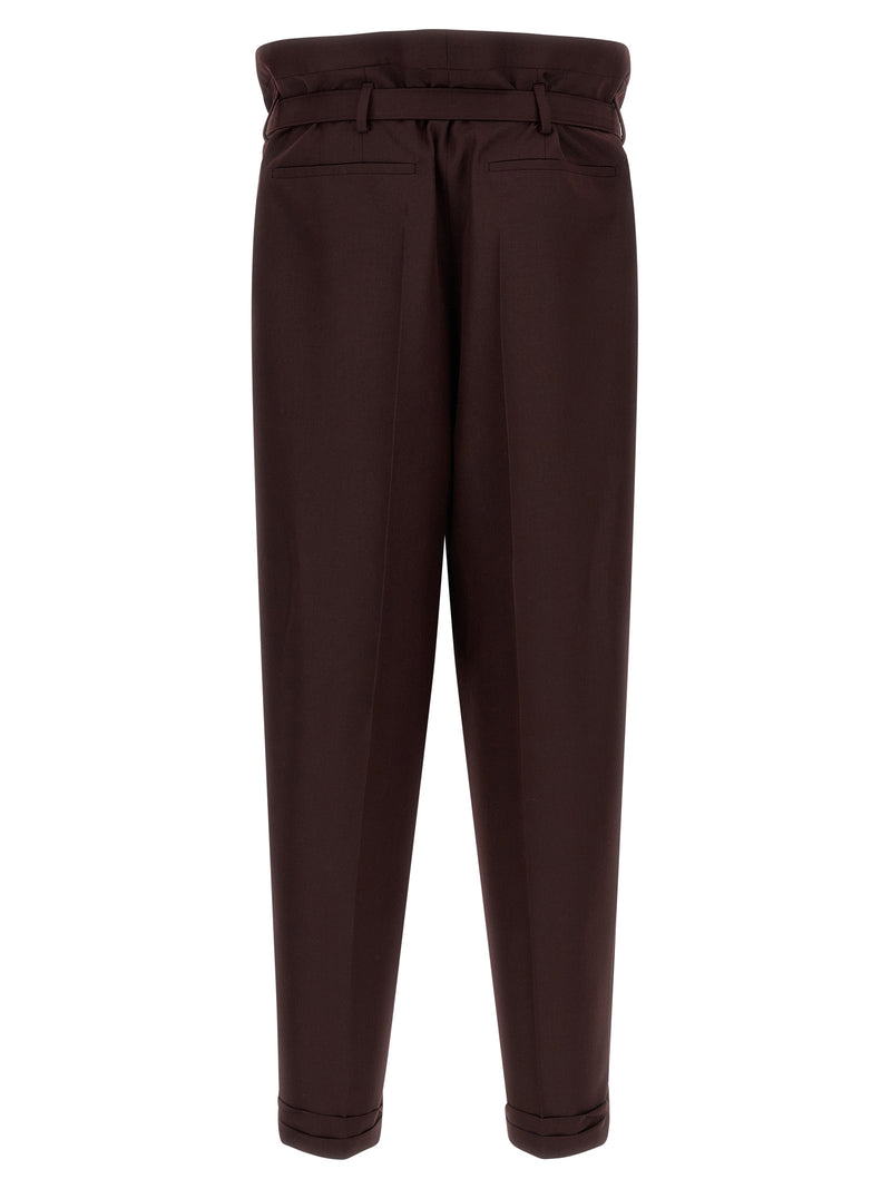 Purple Wool Casual Pants