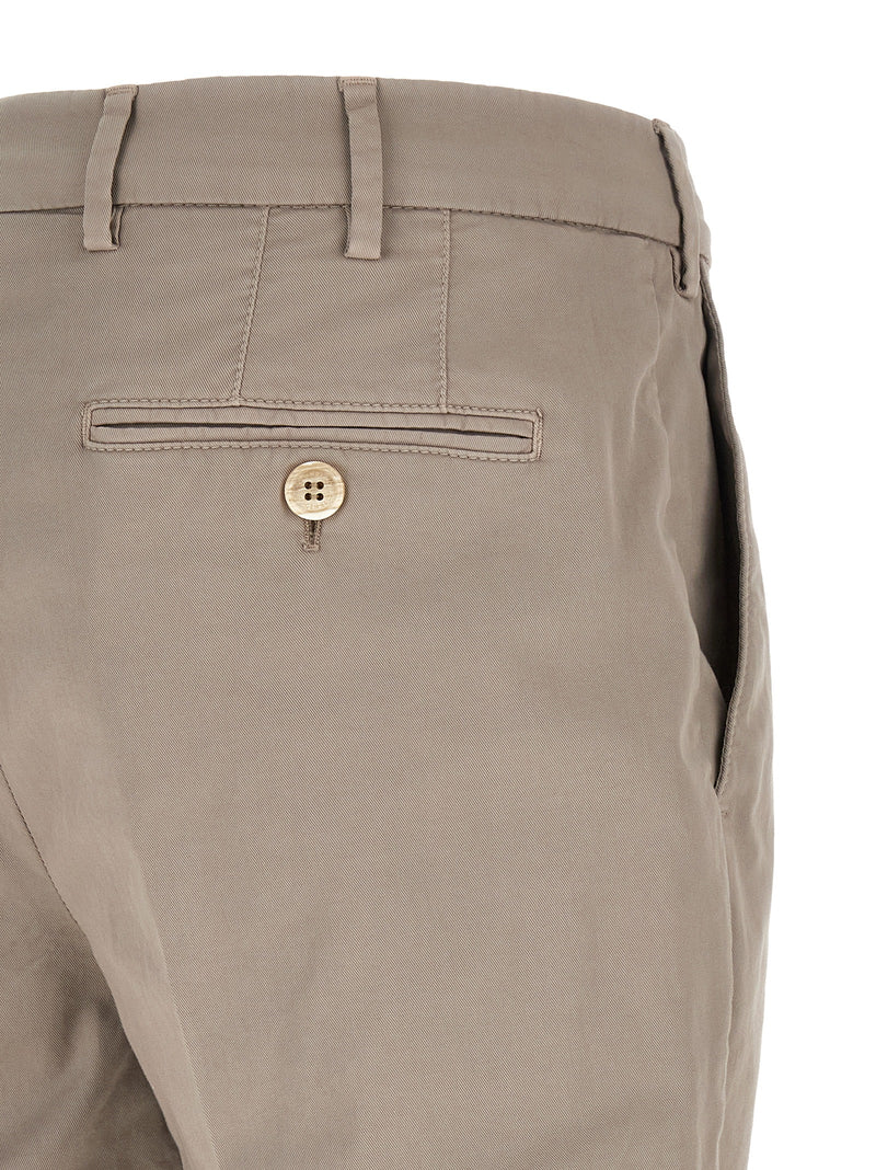 Beige Cotton Casual Pants