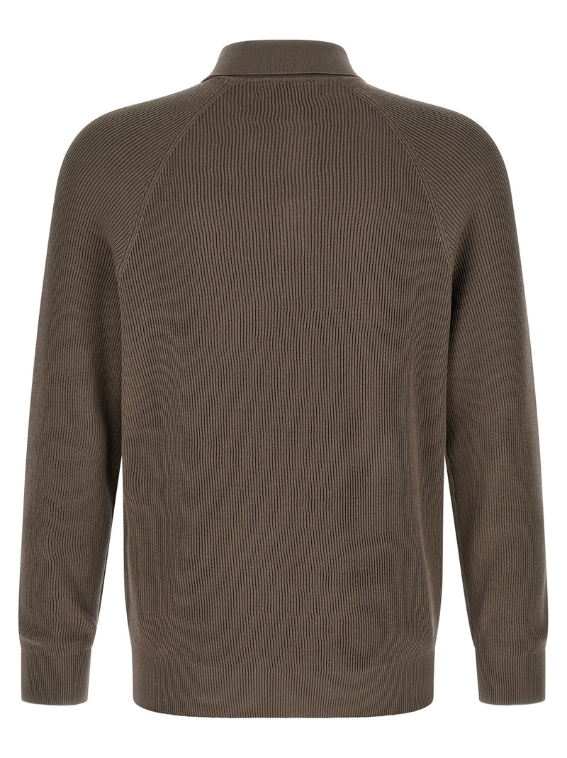 Brown Cotton Polo Shirt