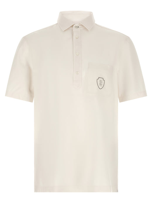 White Virgin Wool Polo Shirt