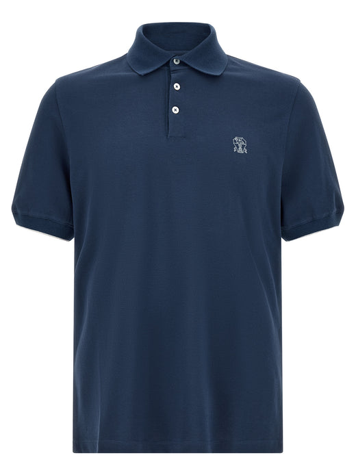 Blue Cotton Polo Shirt