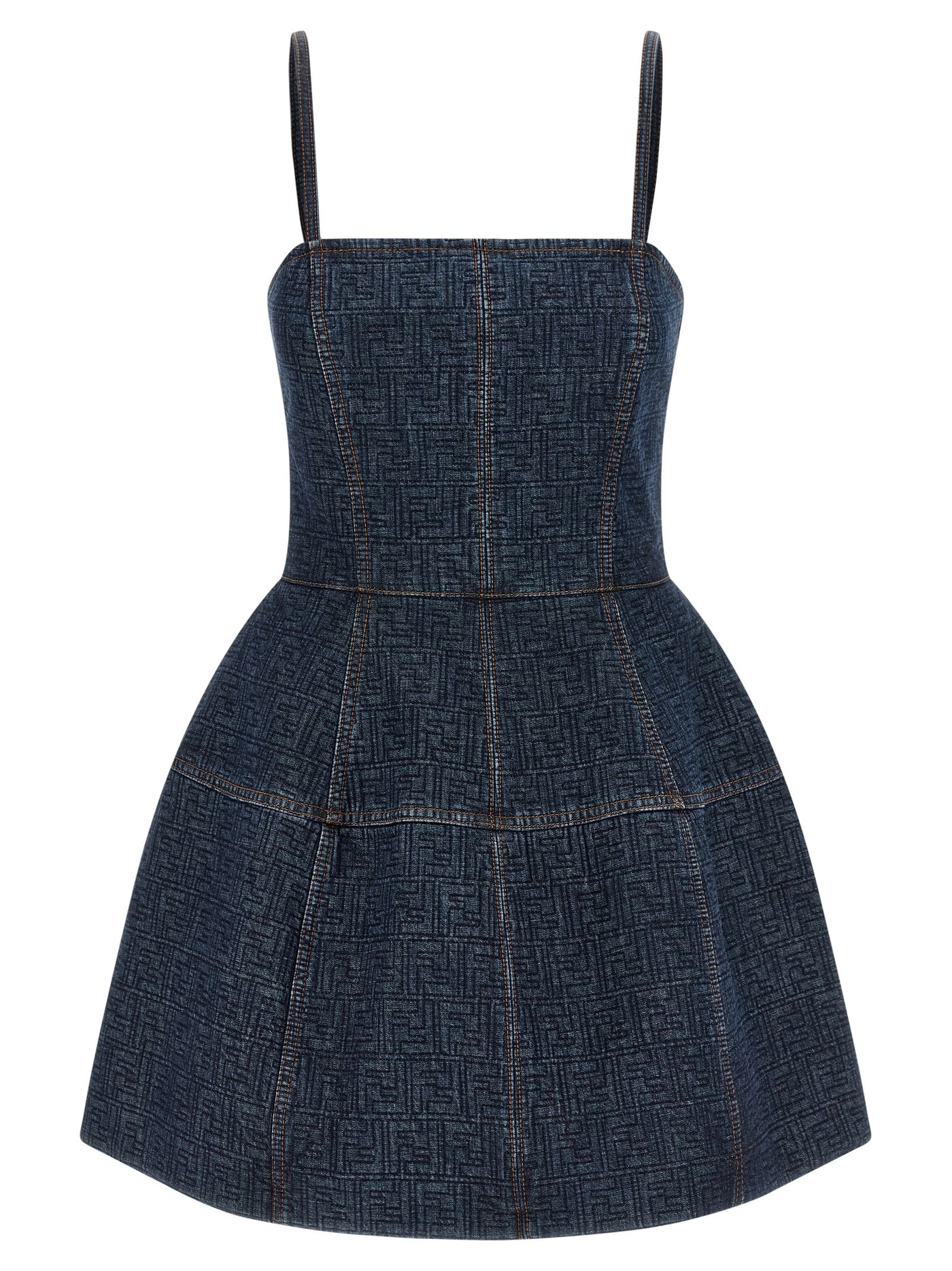 Blue Cotton Short Dress