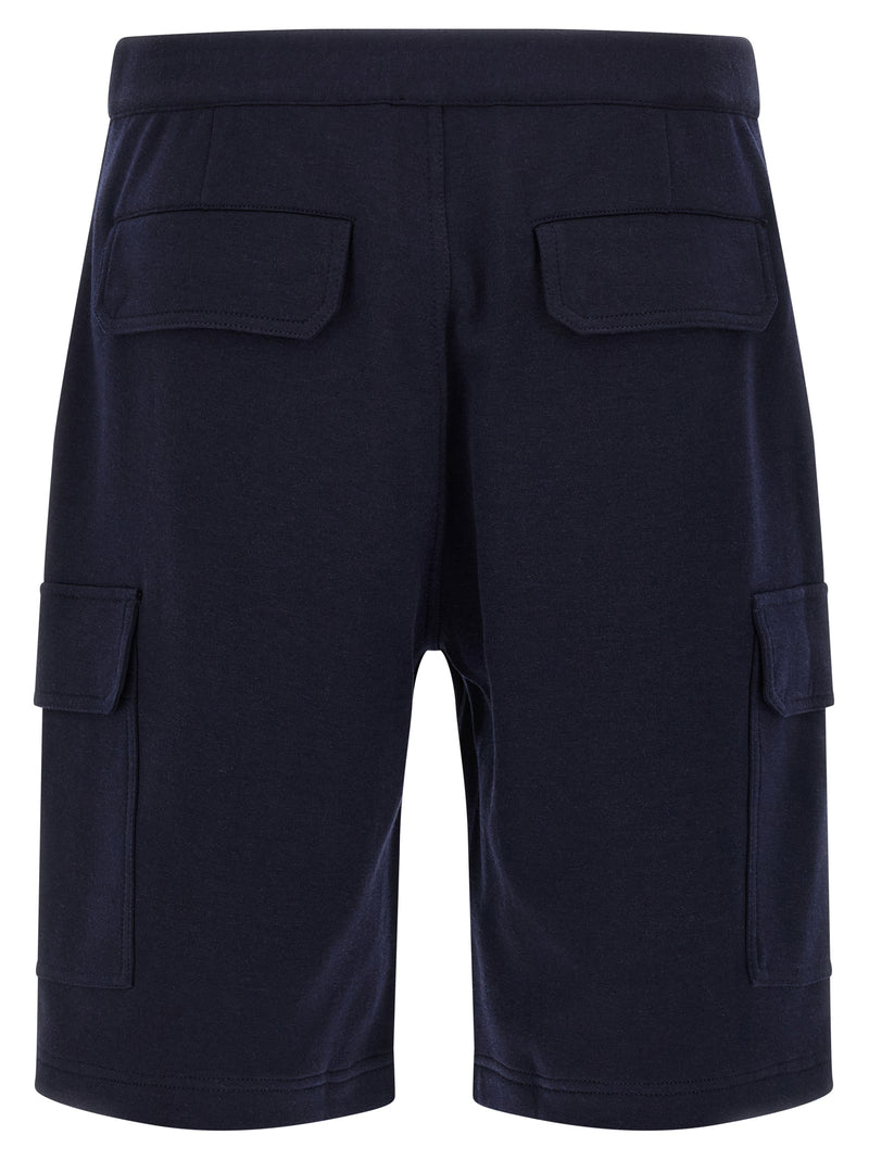 Blue Cotton Bermuda Shorts