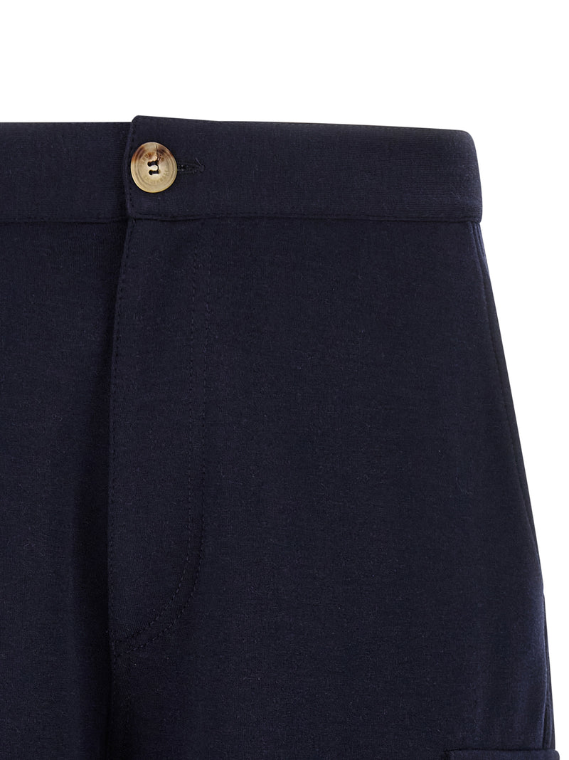 Blue Cotton Bermuda Shorts