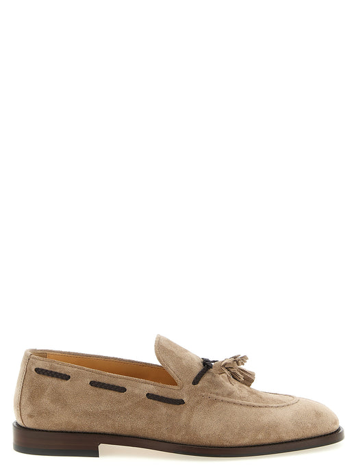 Brown Calfskin Slip-On Loafers