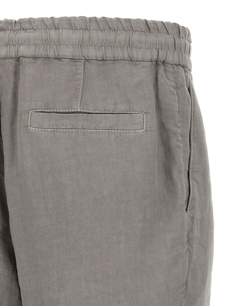 Gray Linen Bermuda Shorts