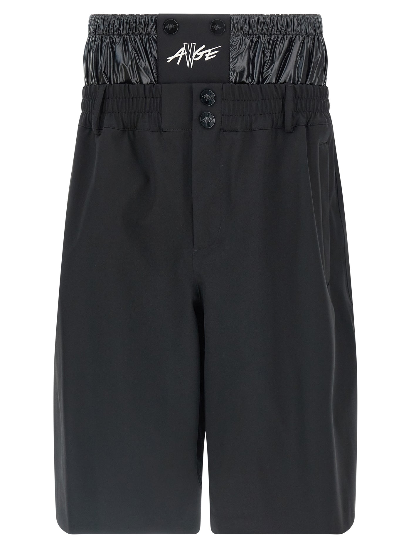 Black Polyamide Bermuda Shorts