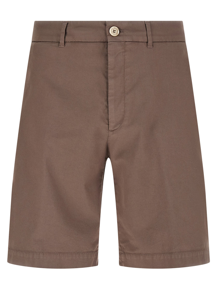 Brown Cotton Bermuda Shorts