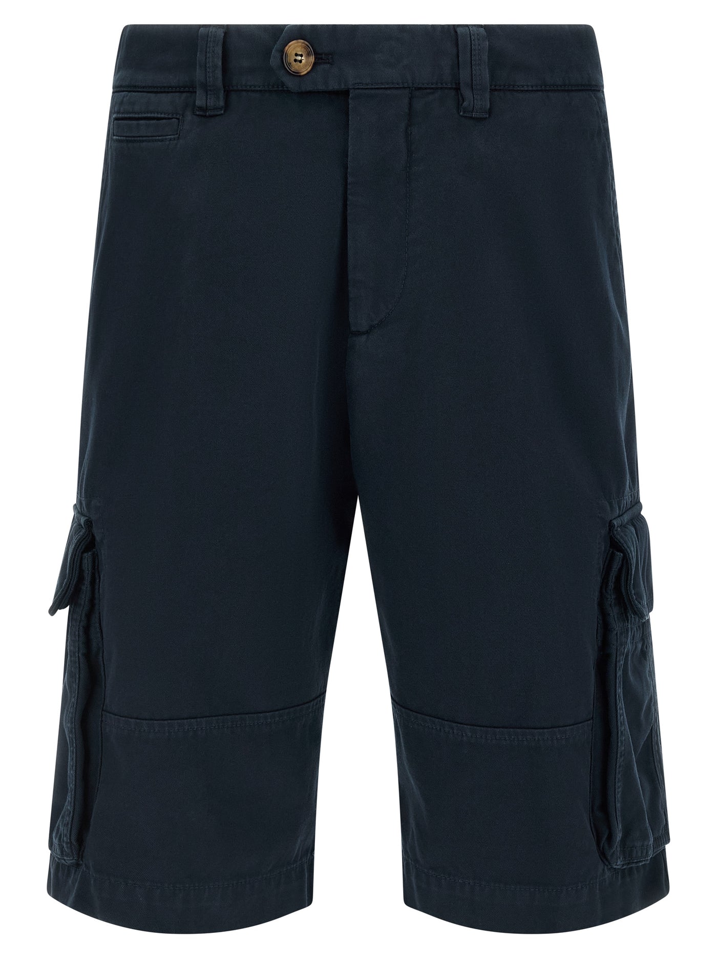 Blue Cotton Bermuda Shorts