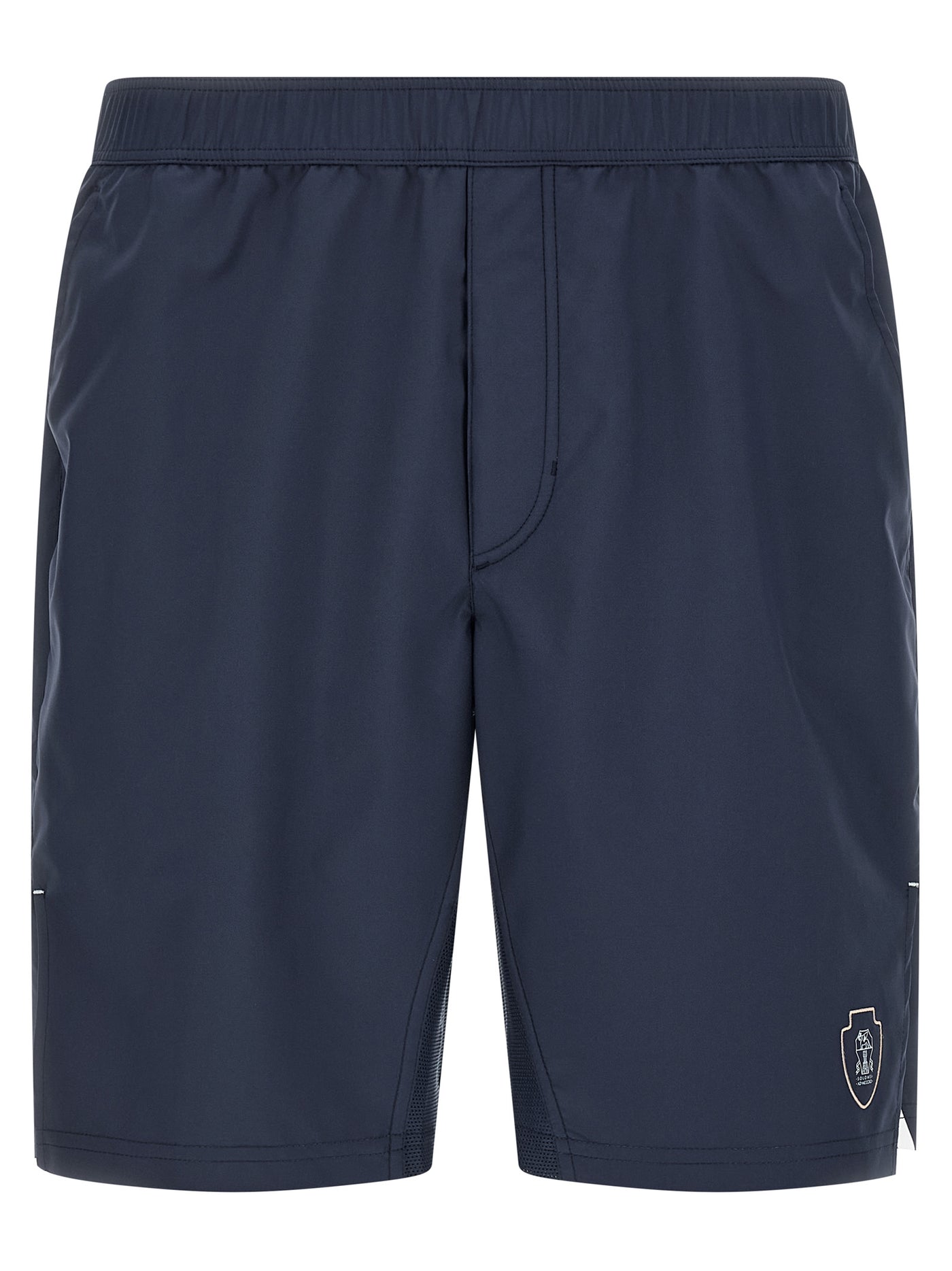 Blue Polyester Bermuda Shorts