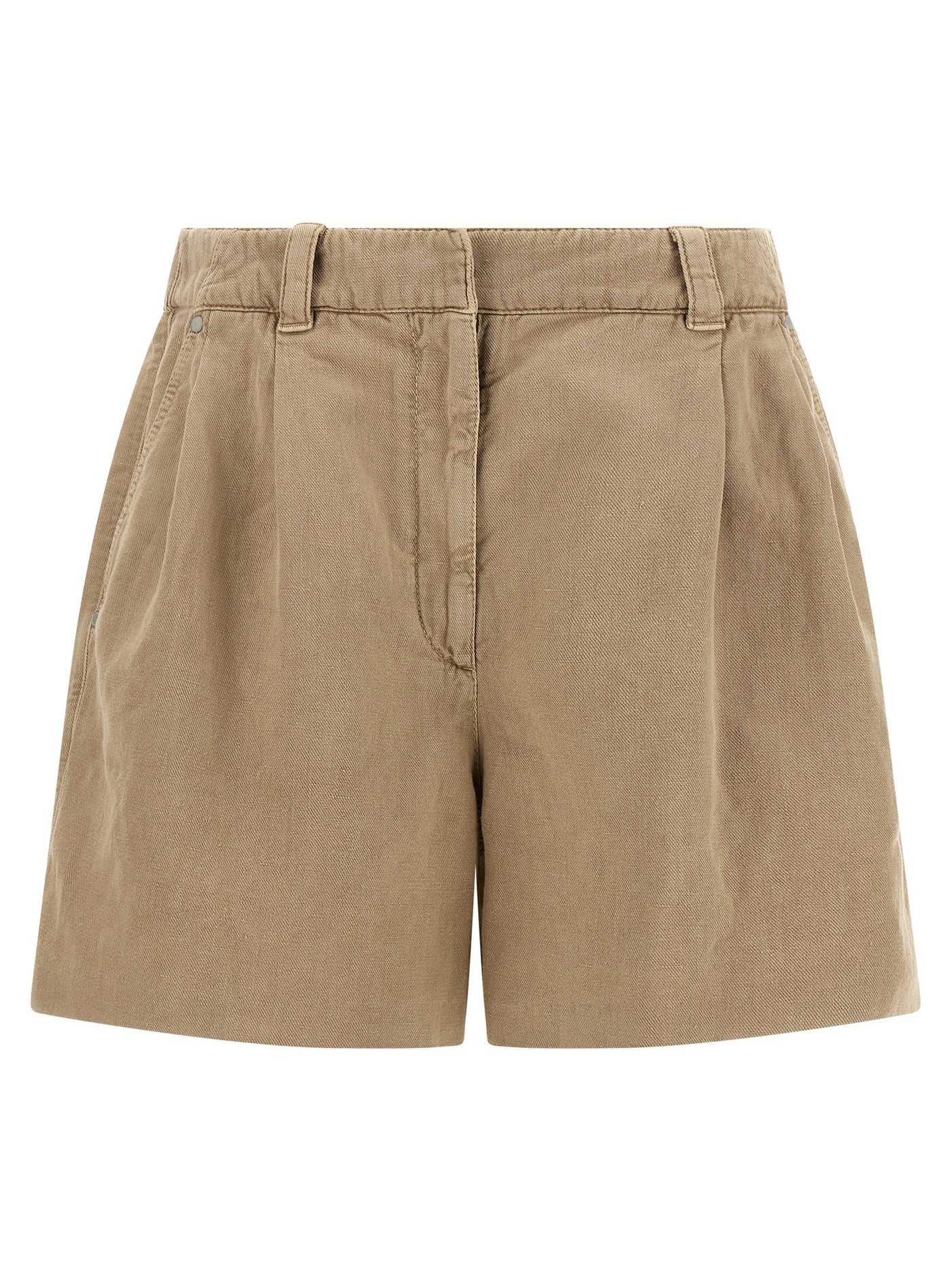 Beige Cotton Bermuda Shorts