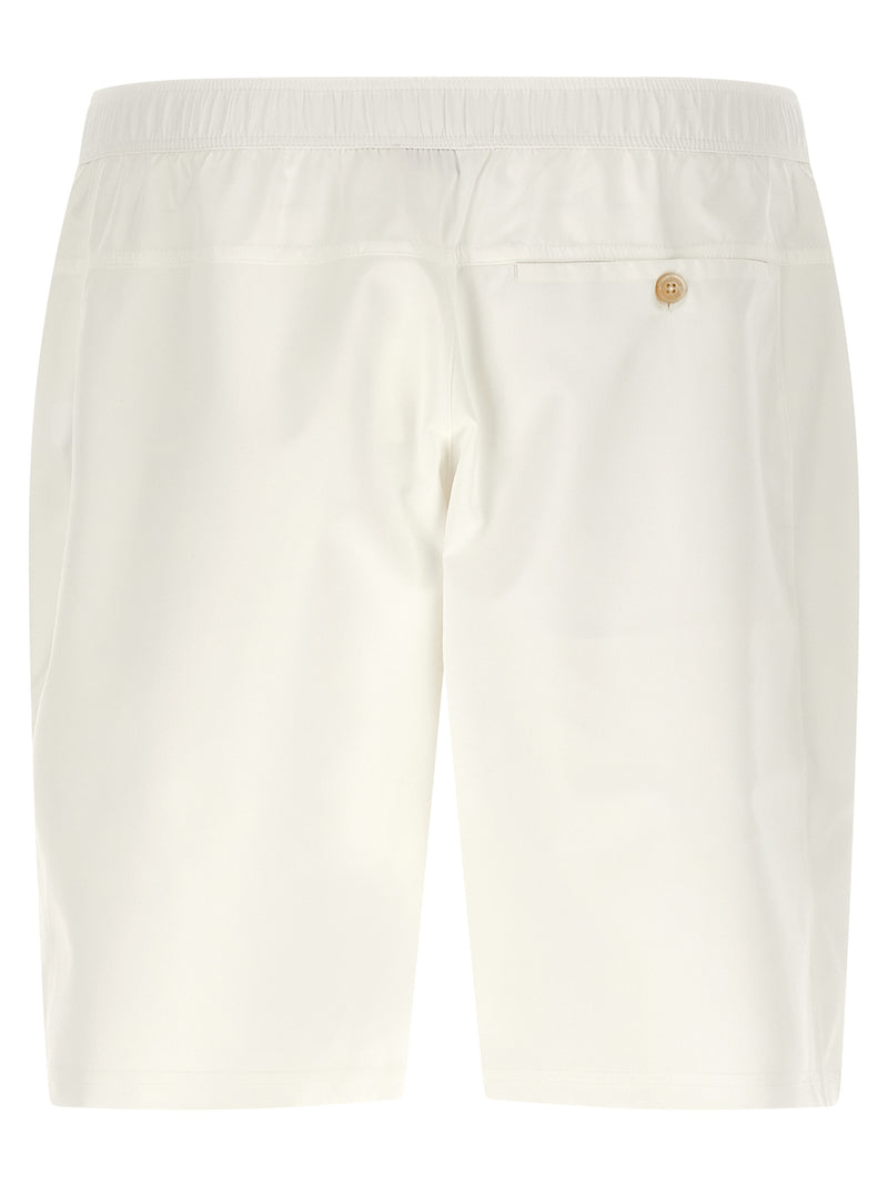 White Polyester Bermuda Shorts