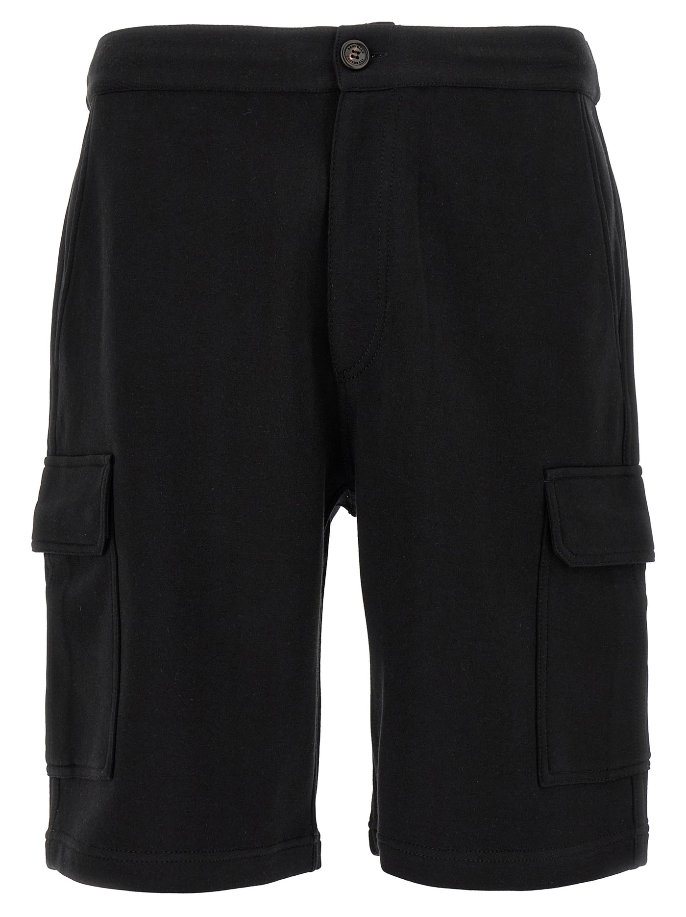 Black Cotton Bermuda Shorts