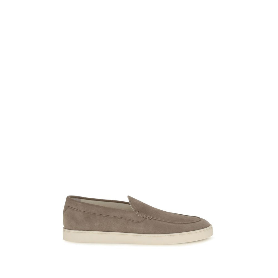 Gray Calf Leather Bos Taurus Slip-On Loafers