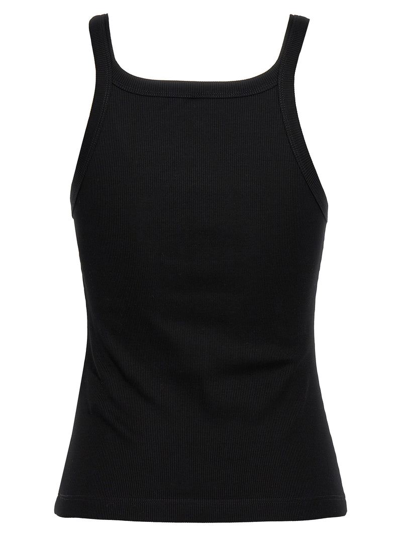 Black Cotton Sleeveles T-Shirt