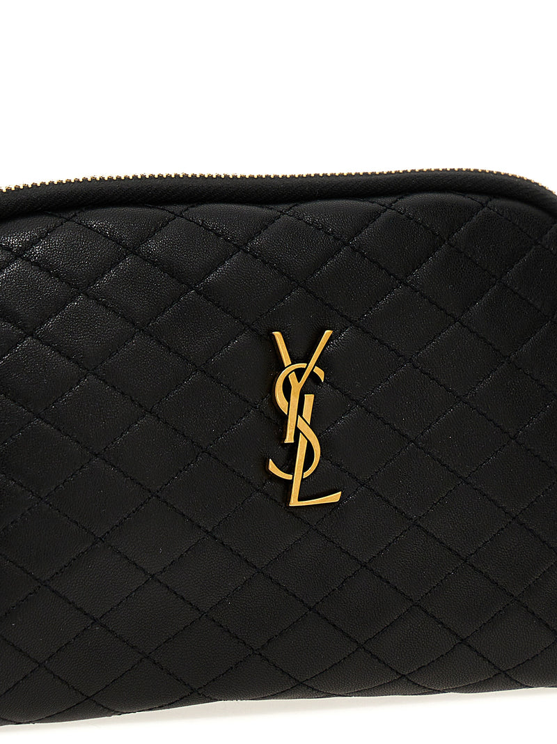 Black Lamb Leather Crossbody Bag