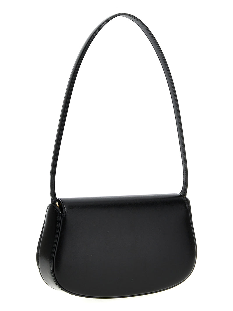 Black Calfskin Shoulder Bag
