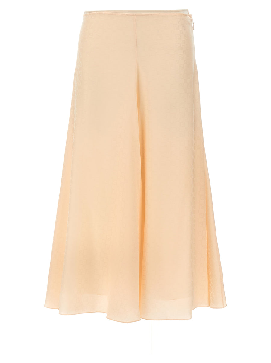 Multicolor Silk Midi Skirt