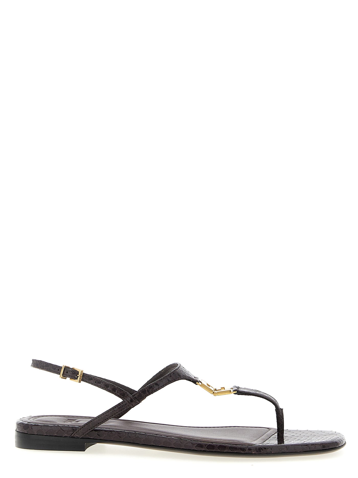 Purple Elastane Flat Sandals