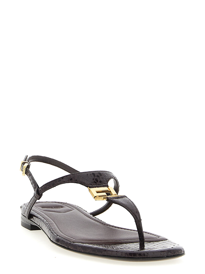 Purple Elastane Flat Sandals