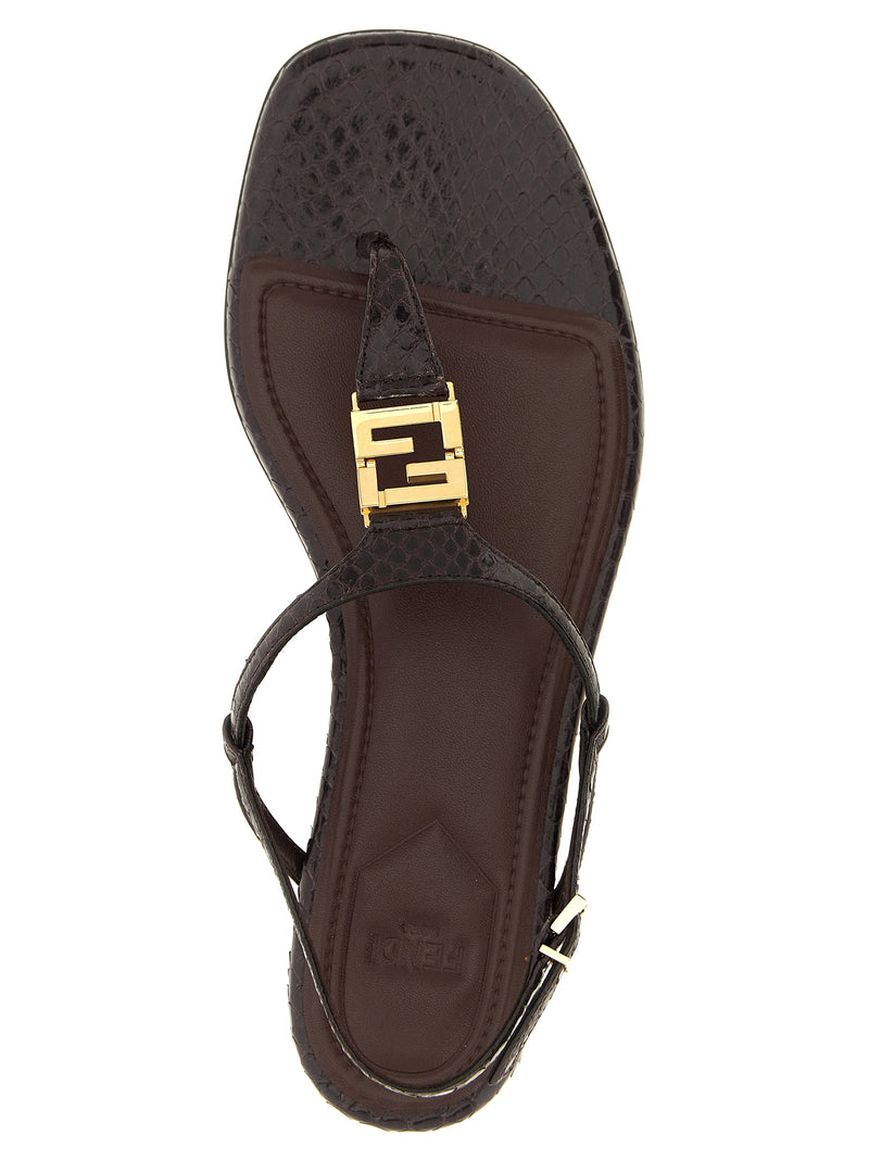 Purple Elastane Flat Sandals