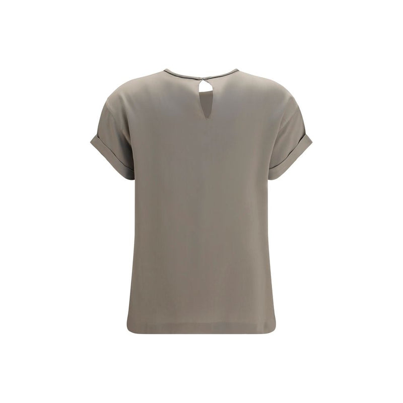 Beige Elastane Blouse