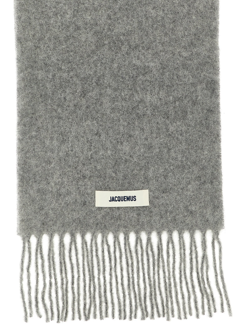 Gray Alpaca Leather Foulard