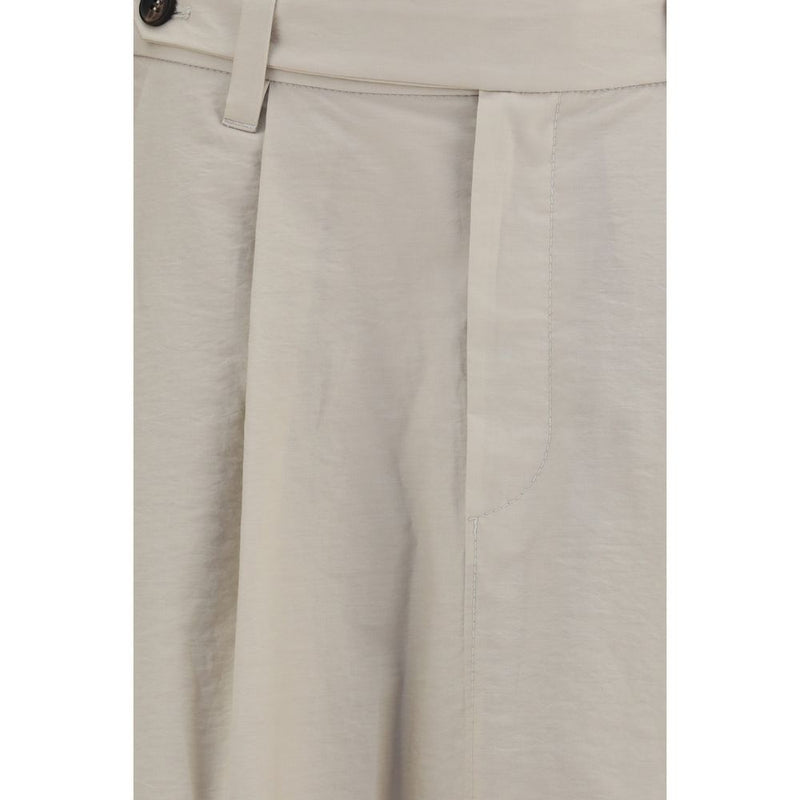 Beige Cotton Midi Skirt