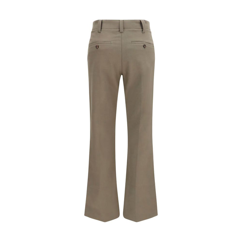 Brown Cotton Flared Pants