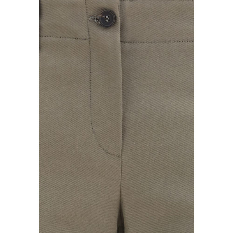 Brown Cotton Flared Pants