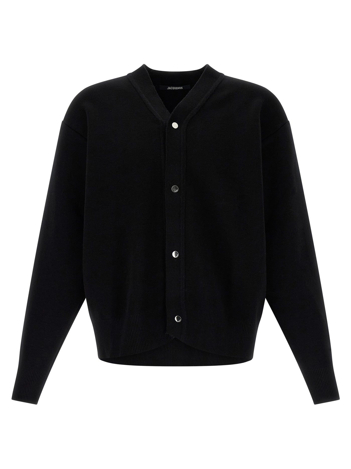 Black Merino Wool Cardigan