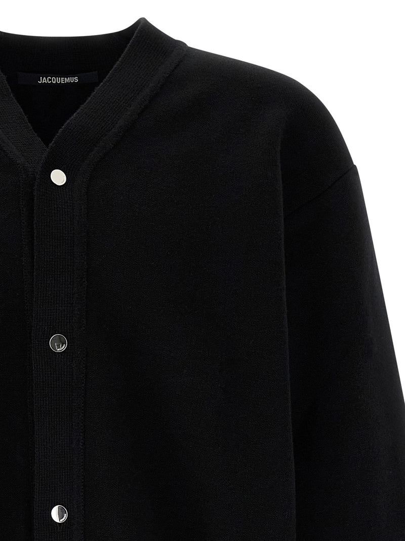 Black Merino Wool Cardigan