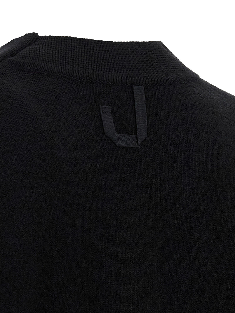 Black Merino Wool Cardigan