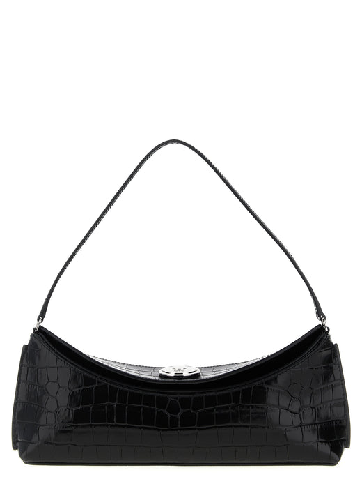 Black Calfskin Shoulder Bag