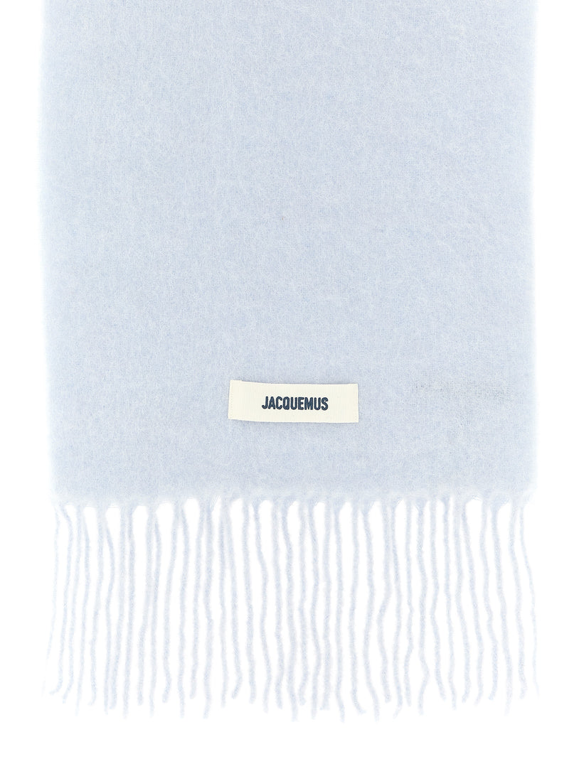 Blue Alpaca Leather Scarf